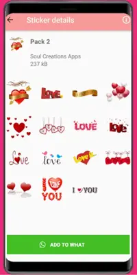 WASticker - Love Stickers android App screenshot 3